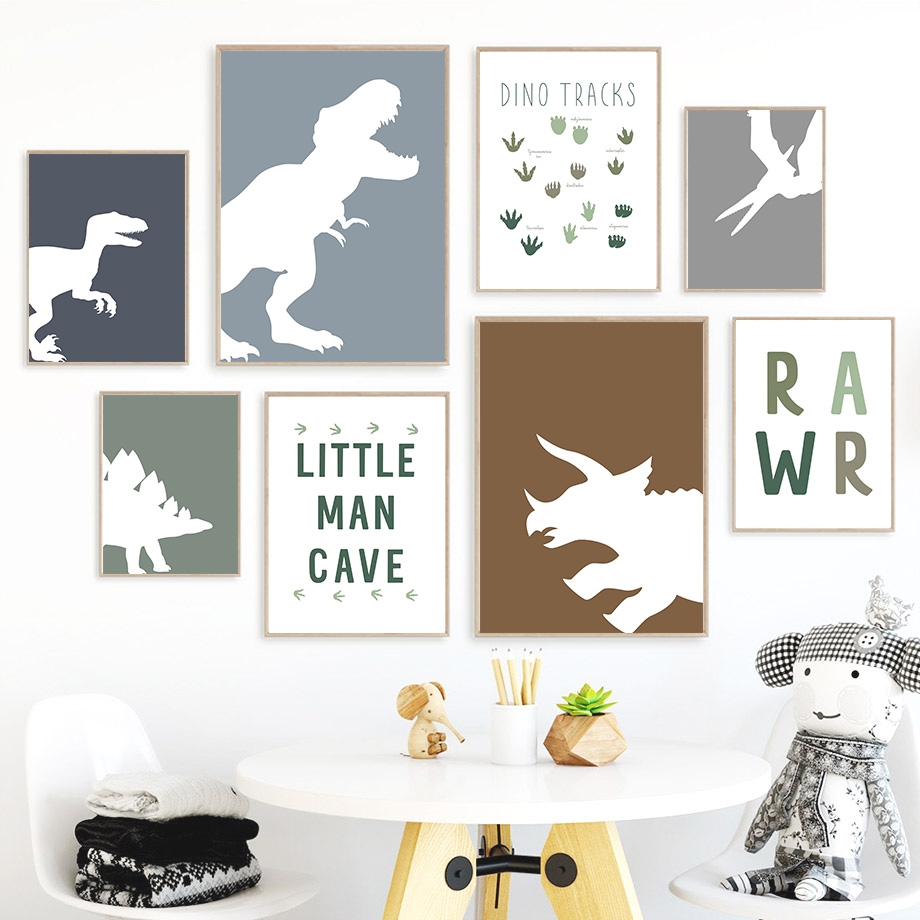 Baby Girl Nursery Quotes - ภาพพิมพ์ศิลปะตกแต่งแบบไร้กรอบ 1 ชิ้น, จูราสสิค ไดโนเสาร์ ไทแรนโนซอรัส