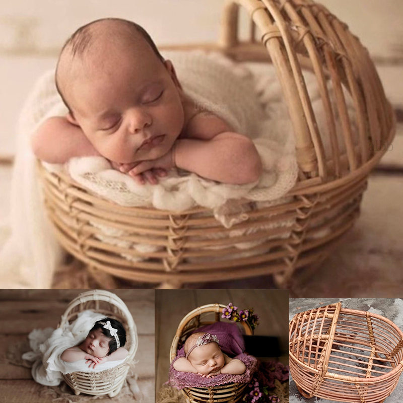 Baby Nursery Boy - ทารกแรกเกิดการถ่ายภาพ Props หวายรอบคอนเทนเนอร์ตะกร้าเก้าอี้ Bebe อุปกรณ์เสริมภาพ Recien