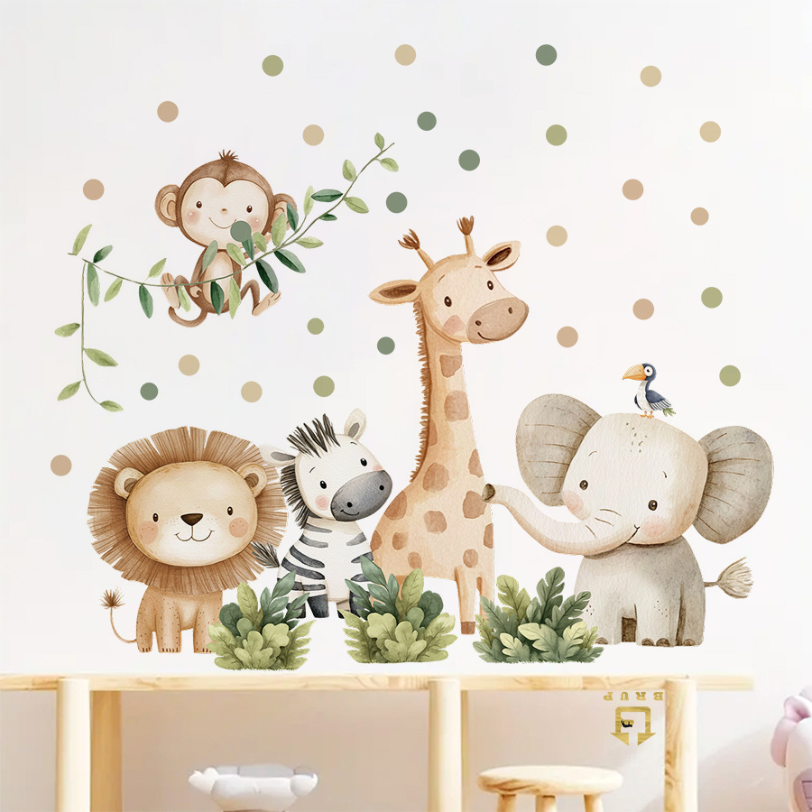 Boho สัตว์ป่าสติ๊กเกอร์ติดผนัง - Baby Nursery Decor Girl บทวิจารณ์และราคา