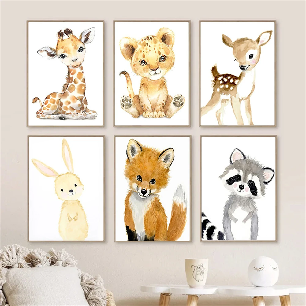 ภาพพิมพ์ไม่มีกรอบ ภาพสัตว์น่าร - Baby Nursery Frames บทวิจารณ์และราคา