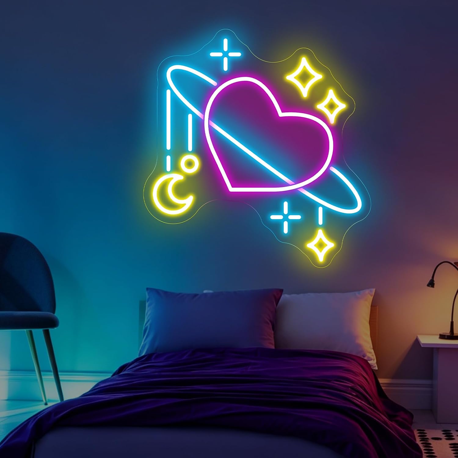 ป้ายไฟนีออนรูปดาวเคราะห์อวกาศ  - Baby Nursery Wall Lights บทวิจารณ์และราคา