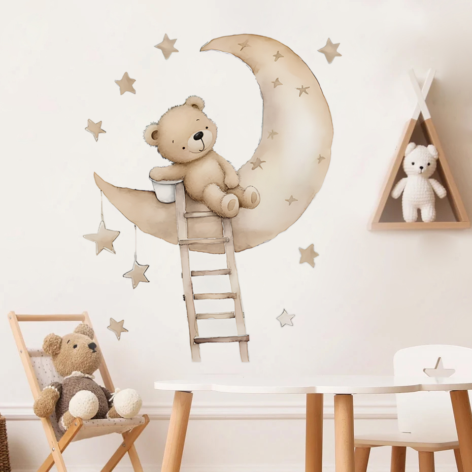 หมีน่ารัก Star Cloud สติ๊กเกอร - Baby Girl Nursery Quotes บทวิจารณ์และราคา