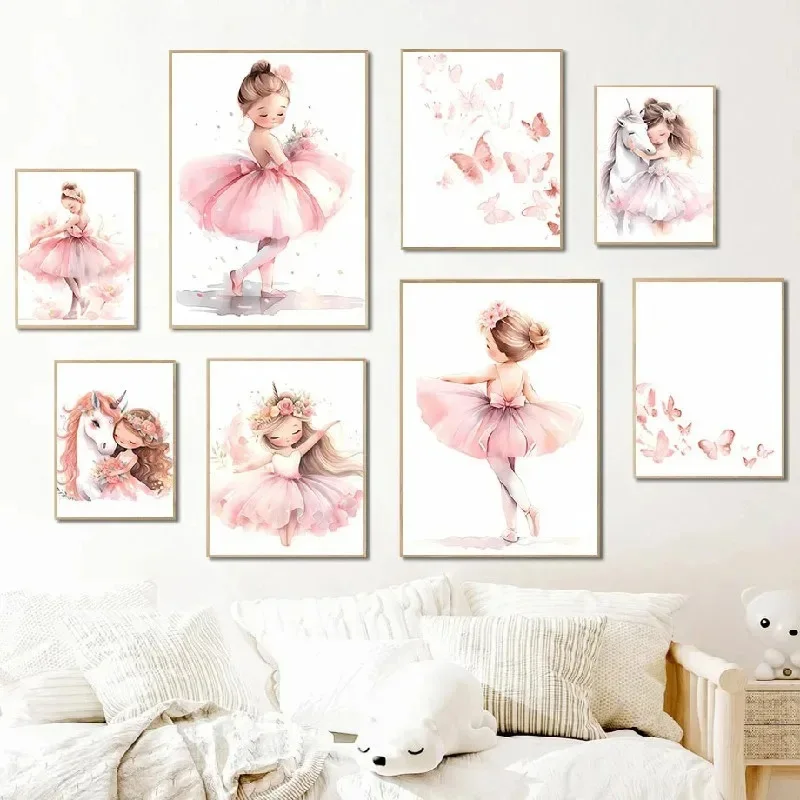 สีชมพูบัลเลริน่าสาวยูนิคอร์นผี - Baby Nursery Decor Girl บทวิจารณ์และราคา
