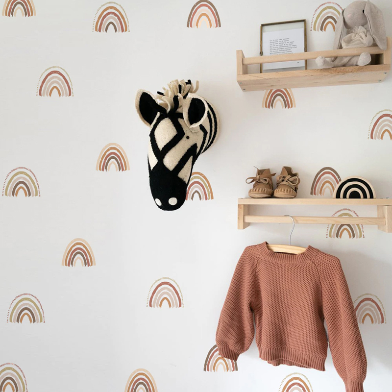 Boho Rainbow Wall Decals สติ๊ก - Baby Nursery Decor Girl บทวิจารณ์และราคา
