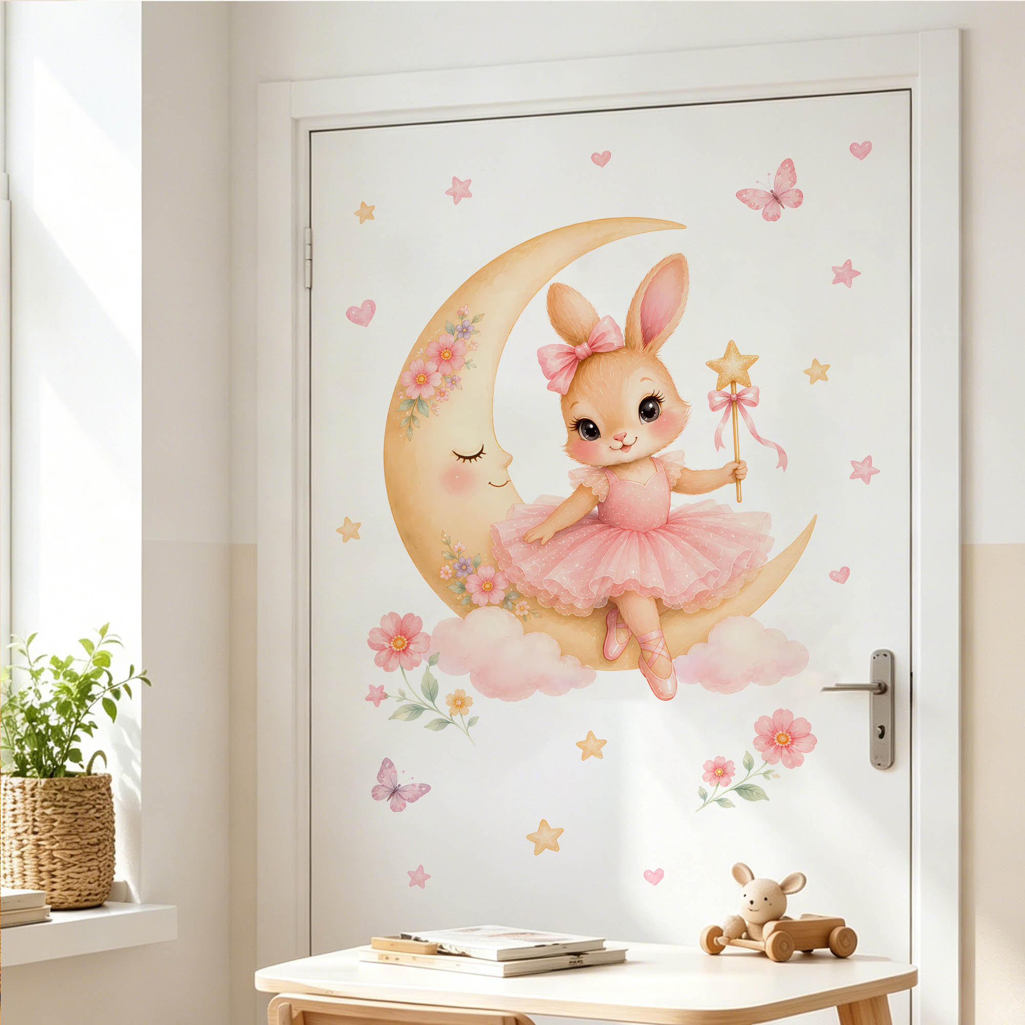 สติ๊กเกอร์ติดผนังลายกระต่ายนัก - Baby Girl Nursery Quotes บทวิจารณ์และราคา