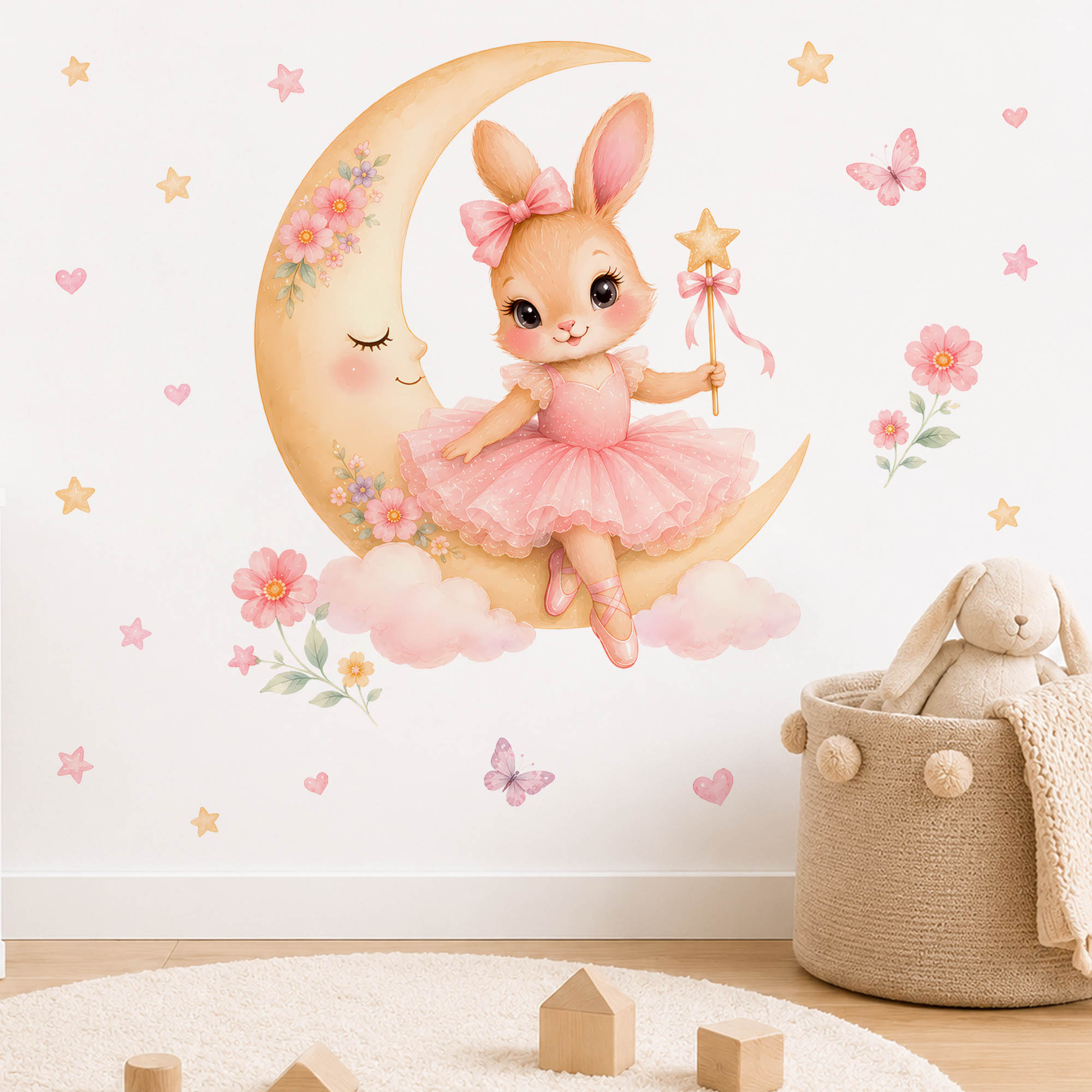 สติ๊กเกอร์ติดผนังลายกระต่ายนัก - Baby Girl Nursery Quotes บทวิจารณ์และราคา