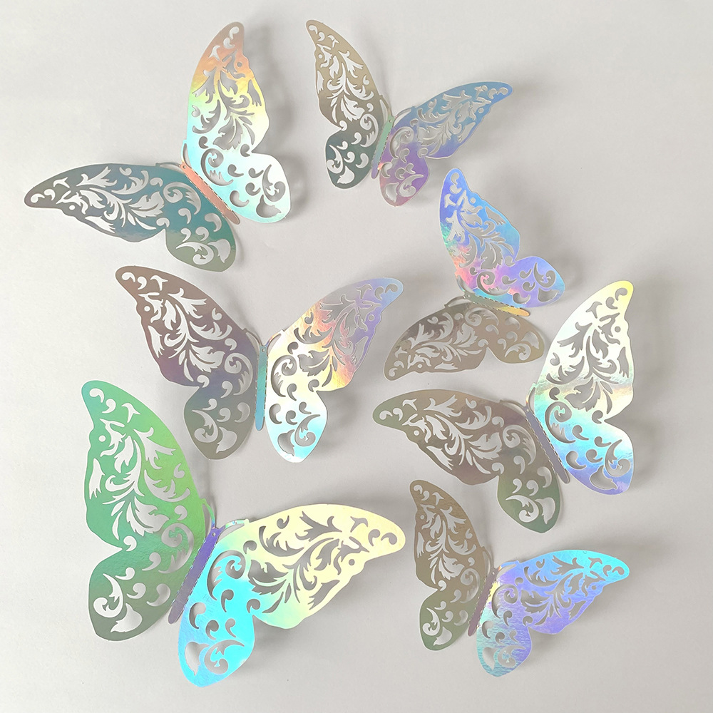 12pcs สีสัน Silver Butterfly W - Baby Girl Nursery Quotes บทวิจารณ์และราคา