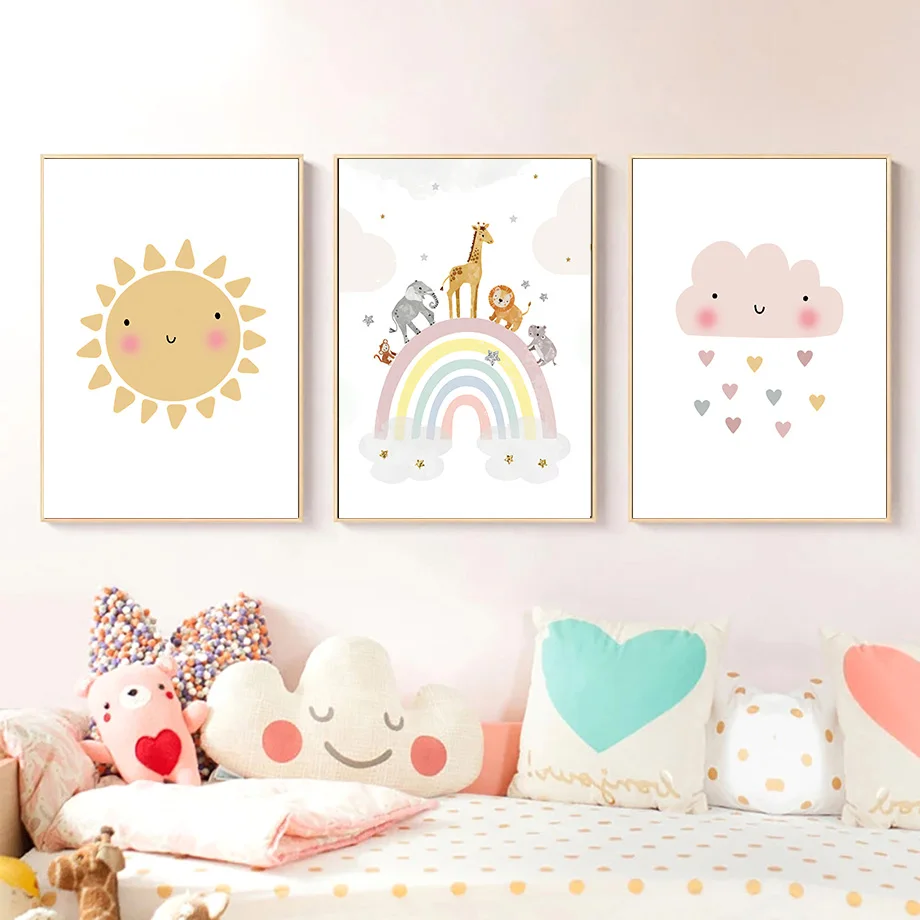 ยีราฟ ช้าง บอลลูนลมร้อน ดวงอาท - Baby Nursery Decor Girl บทวิจารณ์และราคา