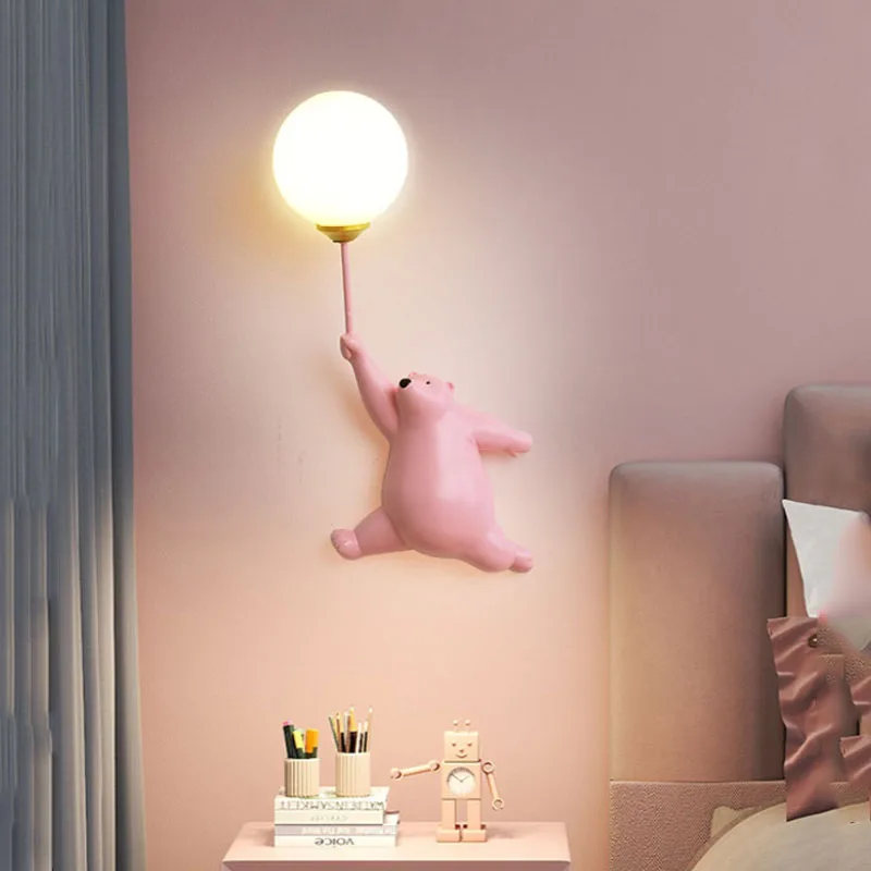 การ์ตูนหมีขั้วโลก LED Sconce L - Baby Nursery Wall Lights บทวิจารณ์และราคา