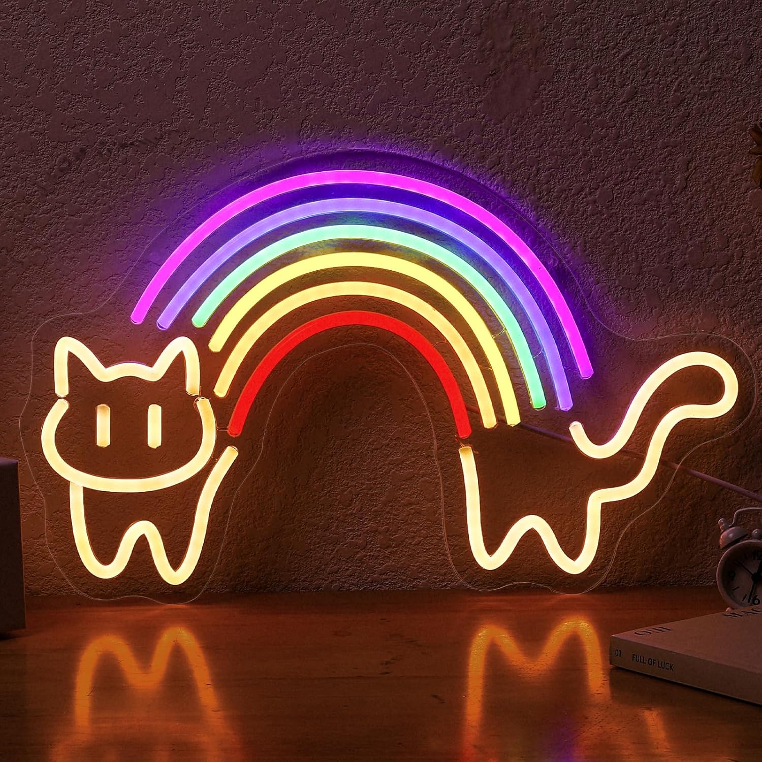 ป้ายไฟนีออนรูปแมวสีรุ้ง น่ารัก - Baby Nursery Wall Lights บทวิจารณ์และราคา