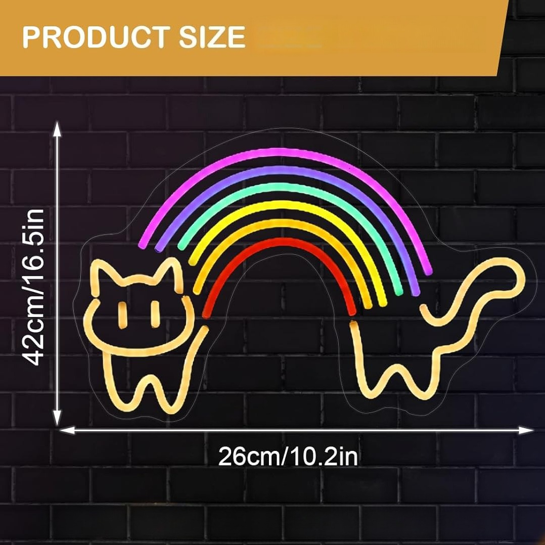 ป้ายไฟนีออนรูปแมวสีรุ้ง น่ารัก - Baby Nursery Wall Lights บทวิจารณ์และราคา