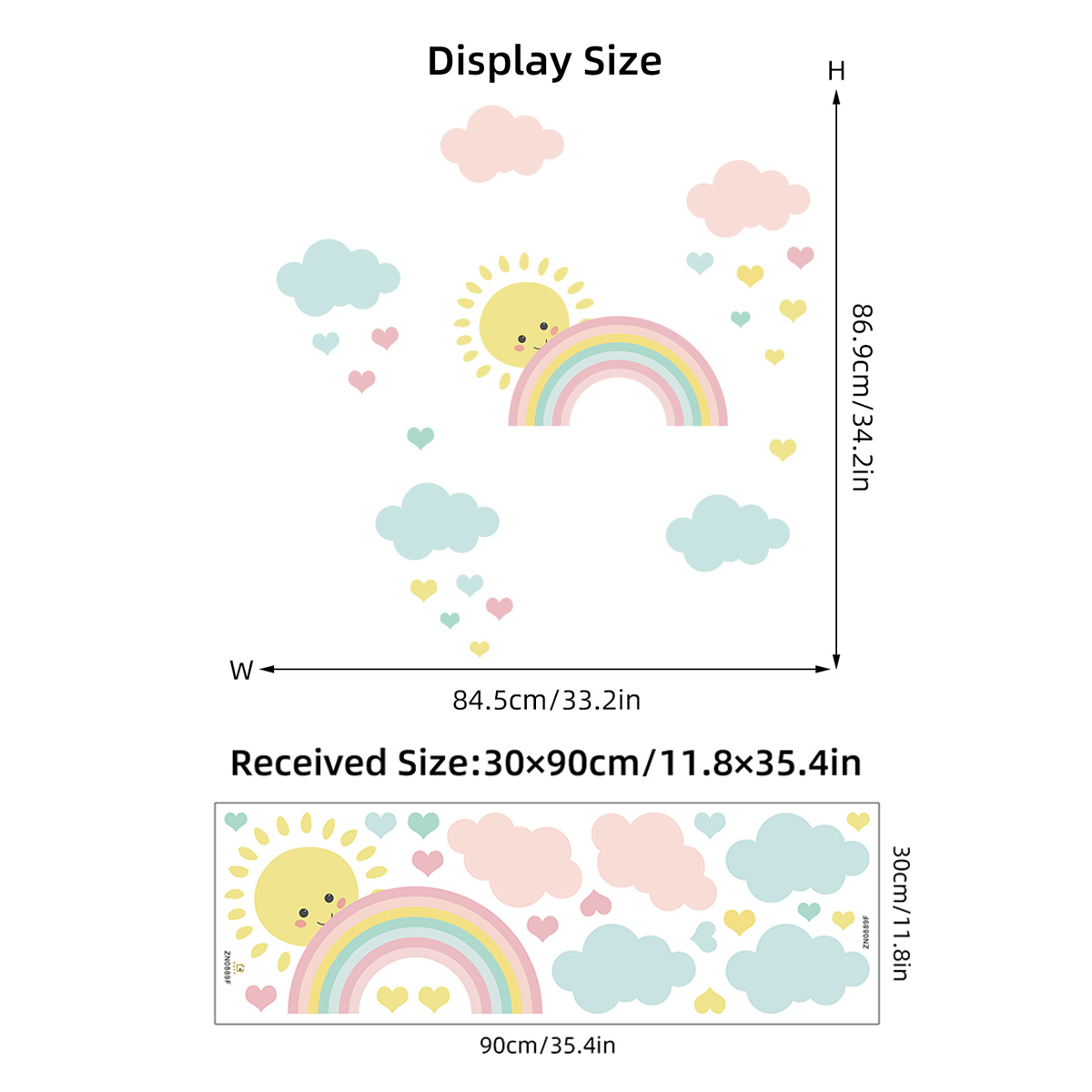 การ์ตูนดวงอาทิตย์สายรุ้งเมฆสติ - Baby Nursery Decor Girl บทวิจารณ์และราคา