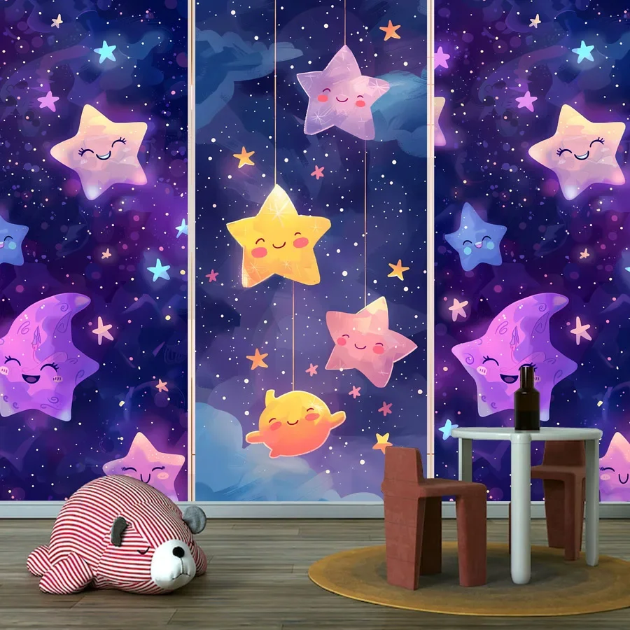 วอลเปเปอร์ติดผนังลายดาวและพระจ - Baby Nursery Peel And Stick Wallpaper บทวิจารณ์และราคา