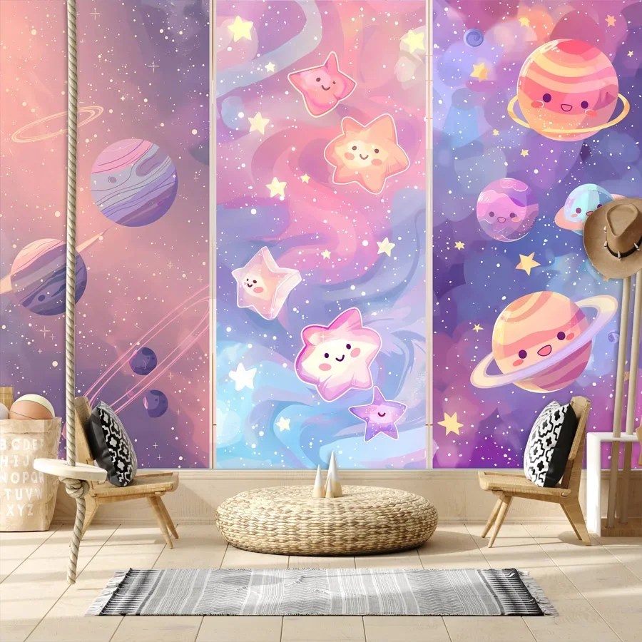 วอลเปเปอร์ติดผนังลายดาวและพระจ - Baby Nursery Peel And Stick Wallpaper บทวิจารณ์และราคา