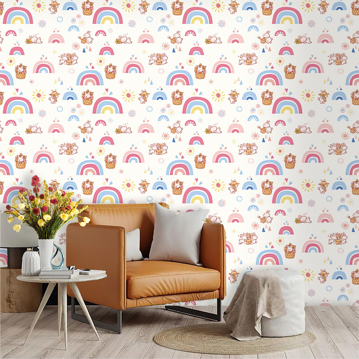 วอลเปเปอร์ลายโบโฮเรนโบว์สำหรับ - Baby Nursery Peel And Stick Wallpaper บทวิจารณ์และราคา