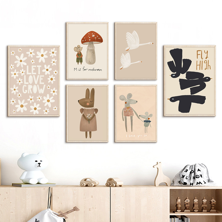 Boho โปสเตอร์การ์ตูนรูปหนูและห - Baby Nursery Frames บทวิจารณ์และราคา