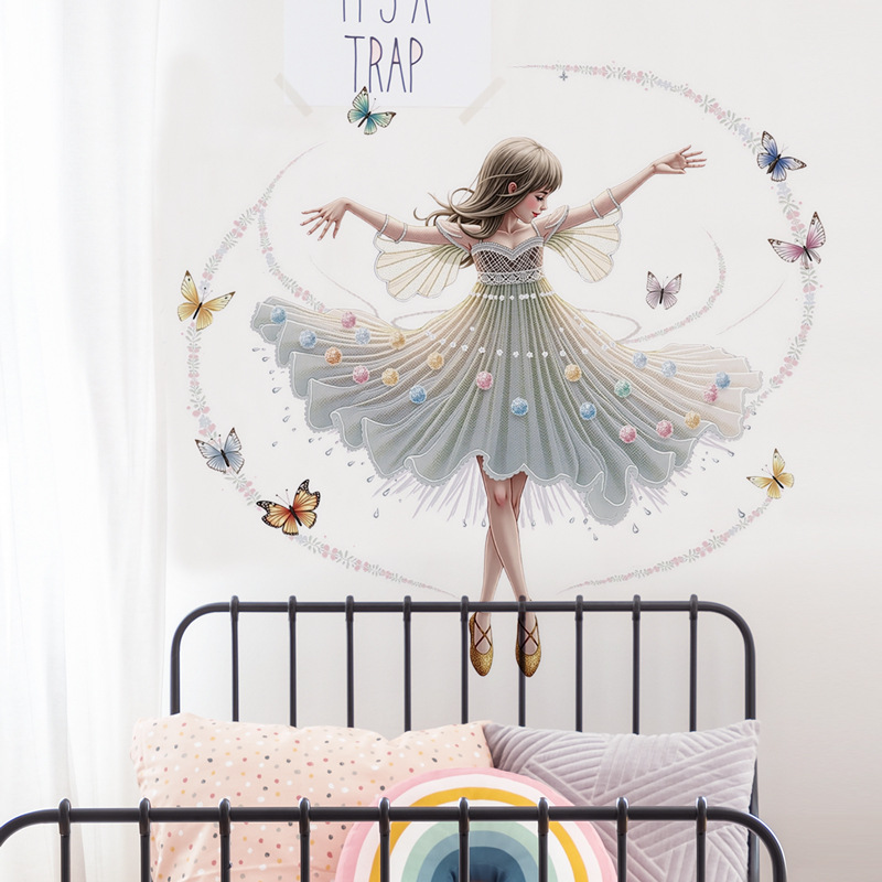 สาวเต้นรําไวนิลเด็กสติ๊กเกอร์ต - Baby Nursery Decor Girl บทวิจารณ์และราคา