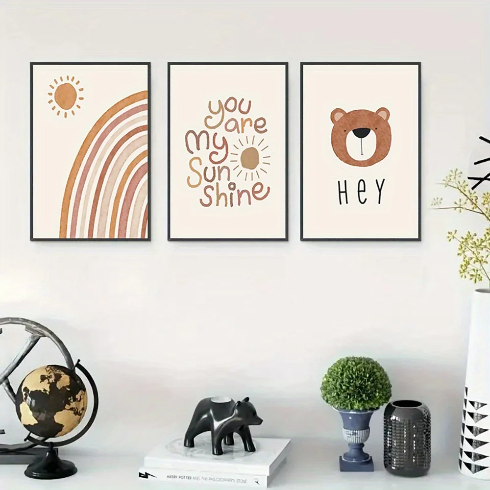 (ไม่มีกรอบ) ชุดภาพวาดบนผ้าใบ 3 - Baby Nursery Frames บทวิจารณ์และราคา